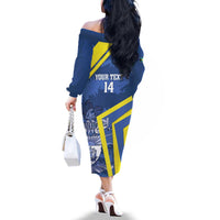 Custom The Bahamas Cricket Family Matching Off The Shoulder Long Sleeve Dress and Hawaiian Shirt Come On Bahamian