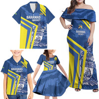 Custom The Bahamas Cricket Family Matching Off Shoulder Maxi Dress and Hawaiian Shirt Come On Bahamian