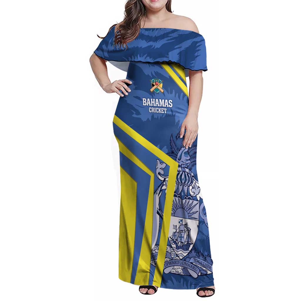 Custom The Bahamas Cricket Family Matching Off Shoulder Maxi Dress and Hawaiian Shirt Come On Bahamian