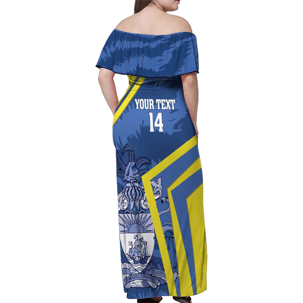 Custom The Bahamas Cricket Family Matching Off Shoulder Maxi Dress and Hawaiian Shirt Come On Bahamian