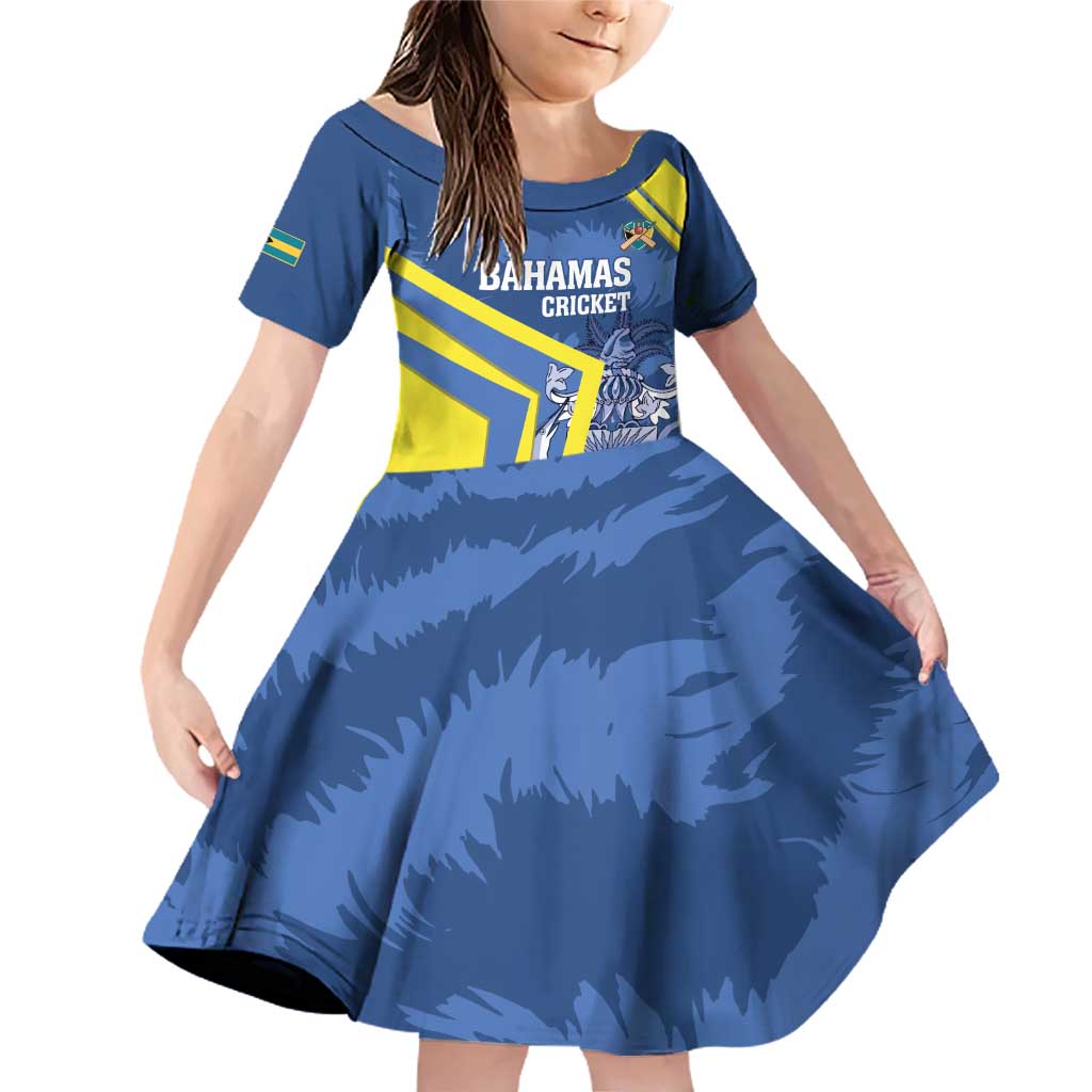 Custom The Bahamas Cricket Family Matching Off Shoulder Short Dress and Hawaiian Shirt Come On Bahamian