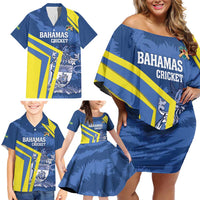 Custom The Bahamas Cricket Family Matching Off Shoulder Short Dress and Hawaiian Shirt Come On Bahamian