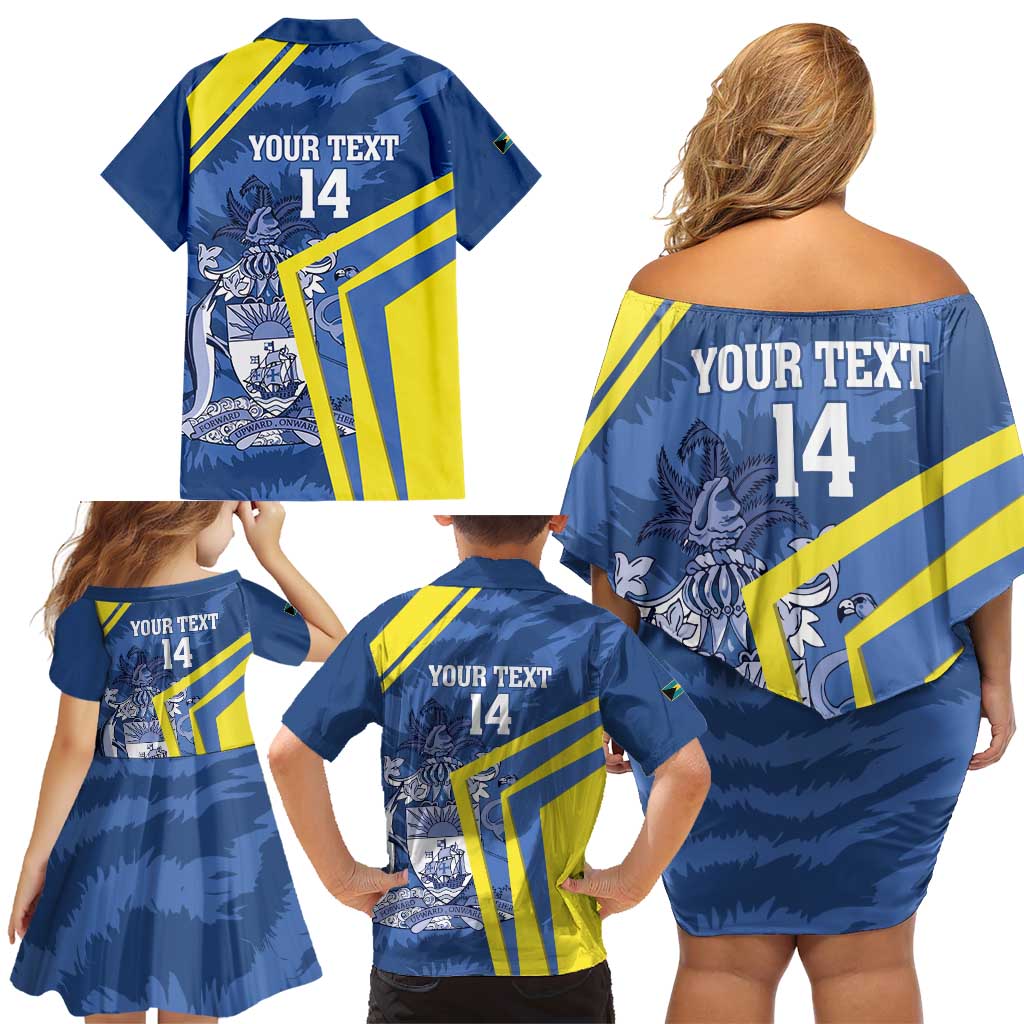 Custom The Bahamas Cricket Family Matching Off Shoulder Short Dress and Hawaiian Shirt Come On Bahamian