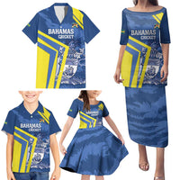 Custom The Bahamas Cricket Family Matching Puletasi and Hawaiian Shirt Come On Bahamian