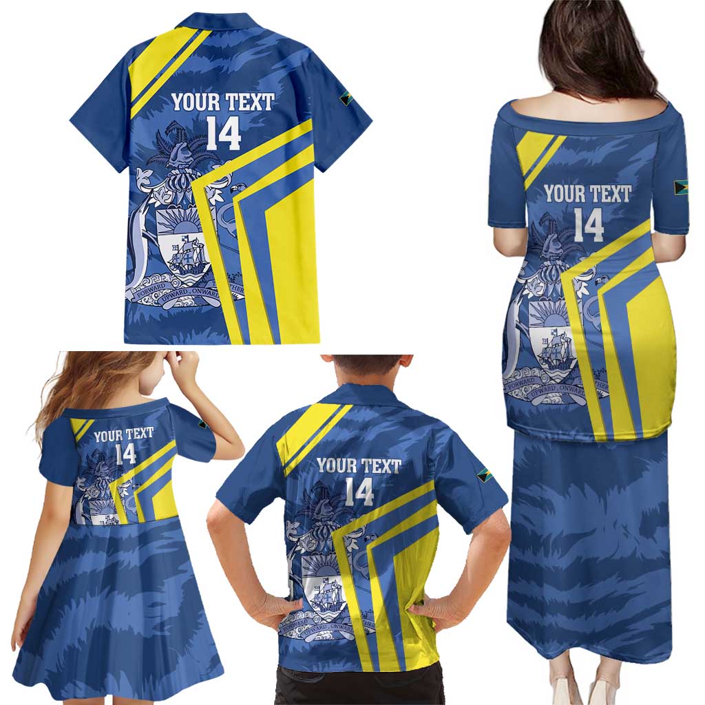 Custom The Bahamas Cricket Family Matching Puletasi and Hawaiian Shirt Come On Bahamian