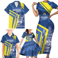 Custom The Bahamas Cricket Family Matching Short Sleeve Bodycon Dress and Hawaiian Shirt Come On Bahamian
