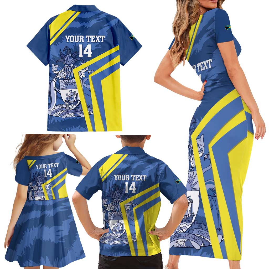 Custom The Bahamas Cricket Family Matching Short Sleeve Bodycon Dress and Hawaiian Shirt Come On Bahamian