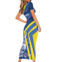 Custom The Bahamas Cricket Family Matching Short Sleeve Bodycon Dress and Hawaiian Shirt Come On Bahamian