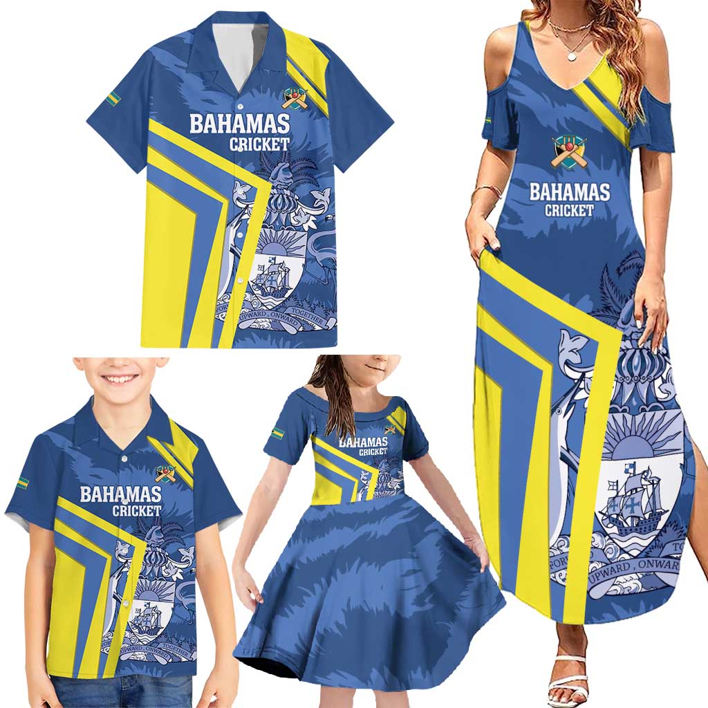 Custom The Bahamas Cricket Family Matching Summer Maxi Dress and Hawaiian Shirt Come On Bahamian
