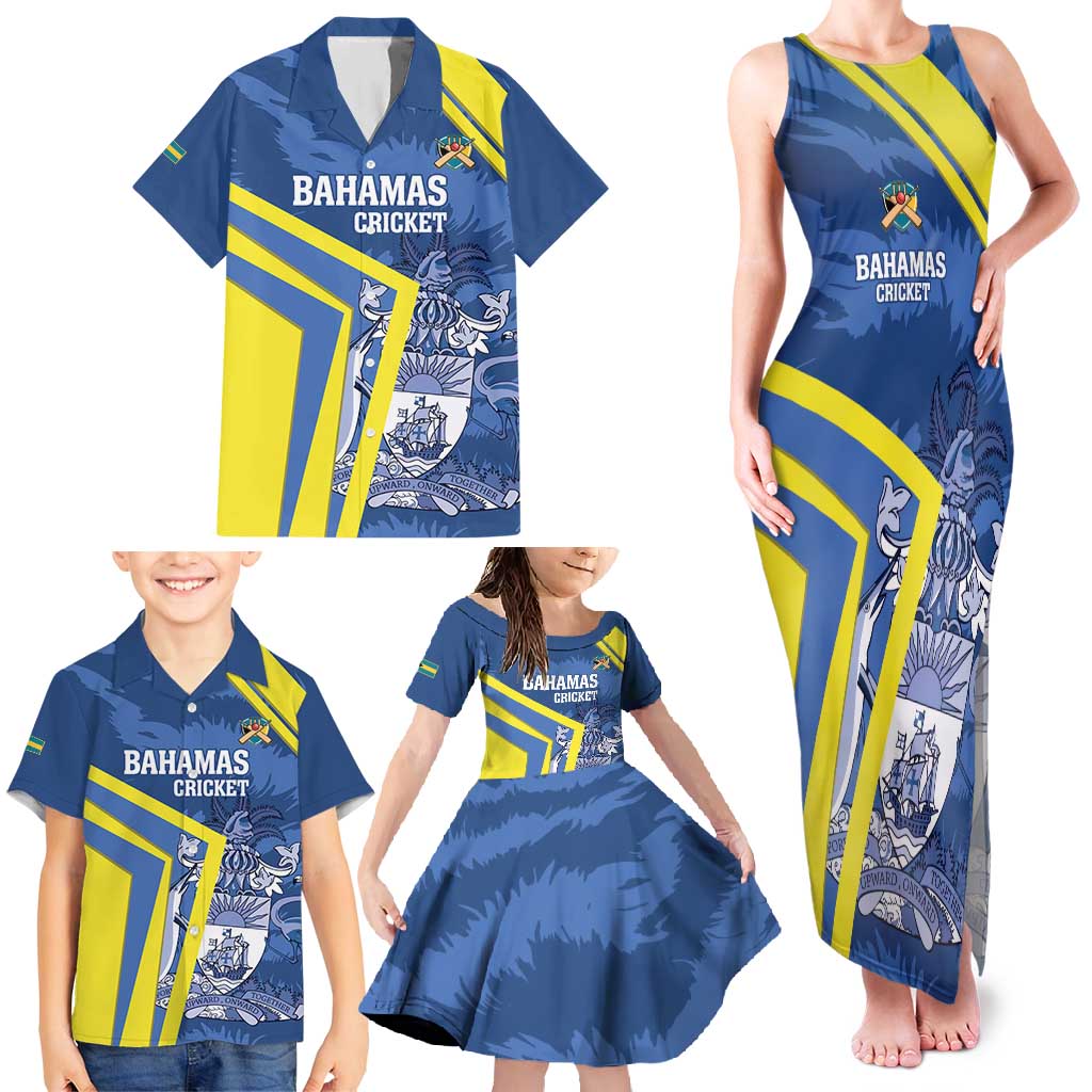 Custom The Bahamas Cricket Family Matching Tank Maxi Dress and Hawaiian Shirt Come On Bahamian