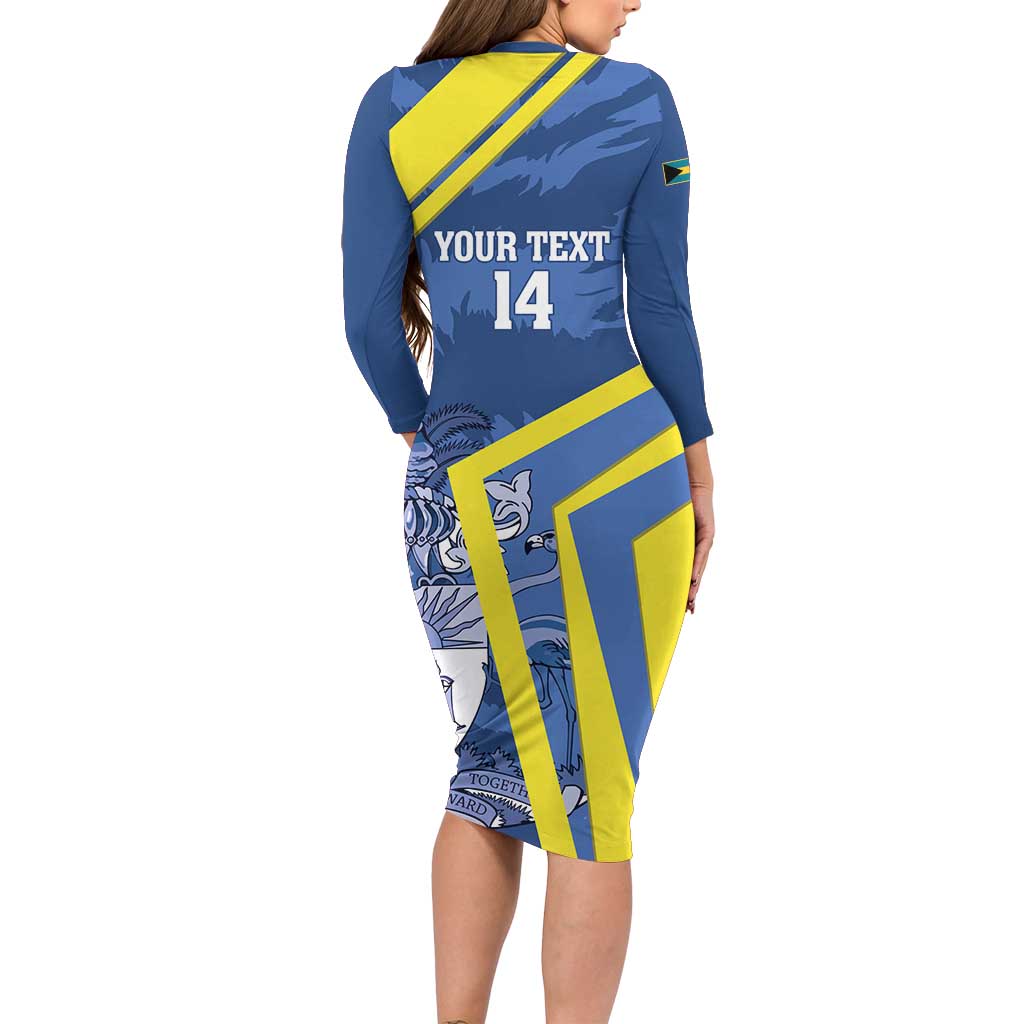 Custom The Bahamas Cricket Long Sleeve Bodycon Dress Come On Bahamian