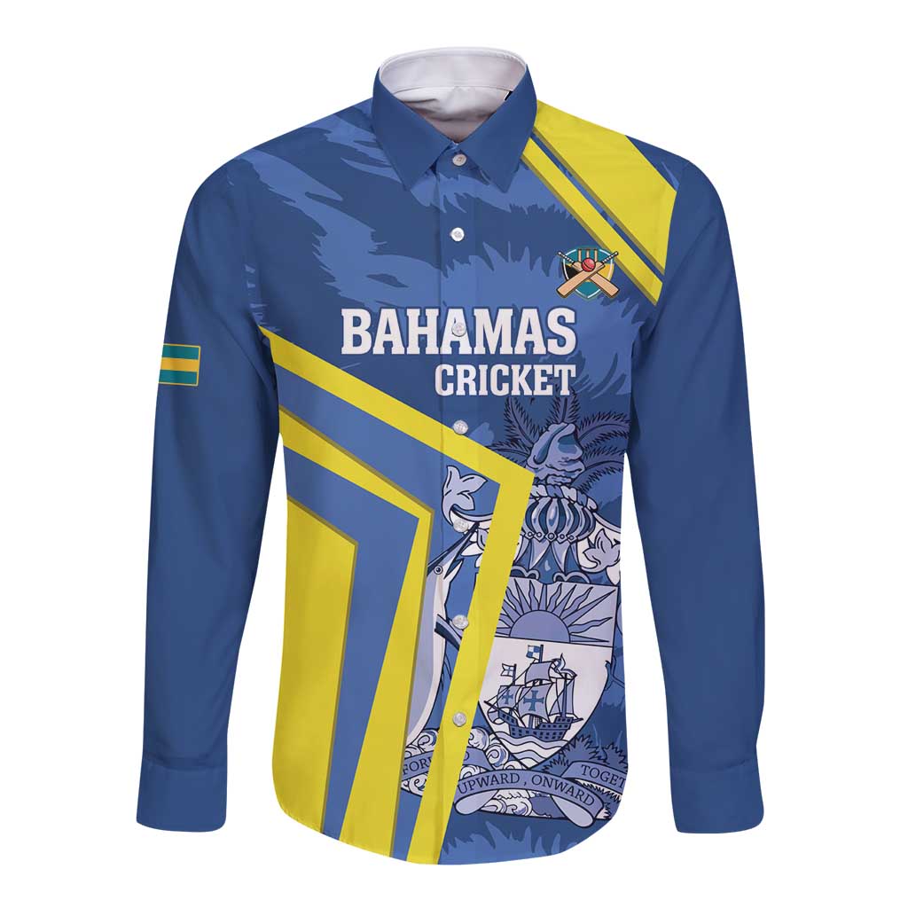 Custom The Bahamas Cricket Long Sleeve Button Shirt Come On Bahamian