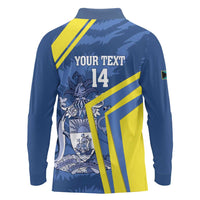 Custom The Bahamas Cricket Long Sleeve Polo Shirt Come On Bahamian