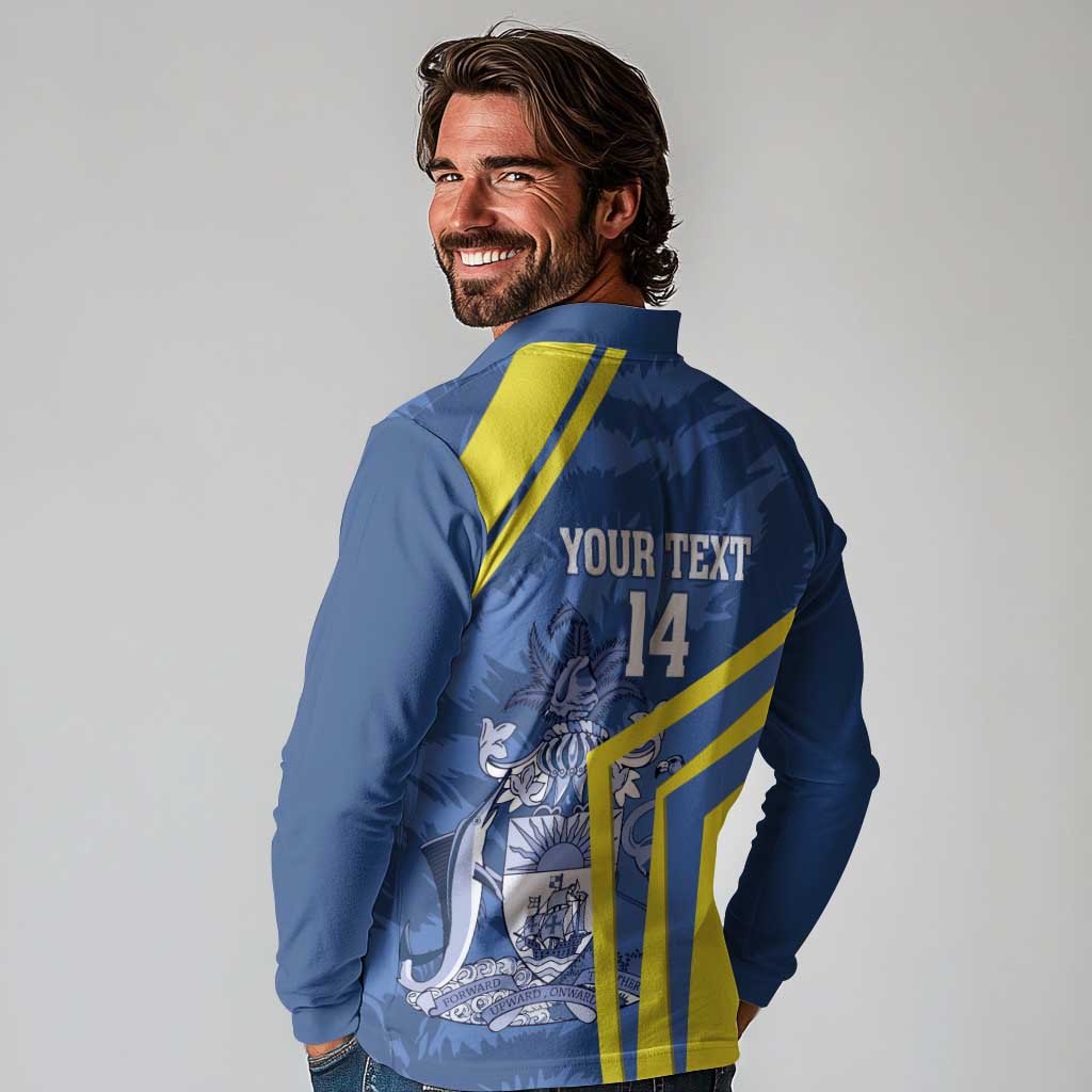 Custom The Bahamas Cricket Long Sleeve Polo Shirt Come On Bahamian