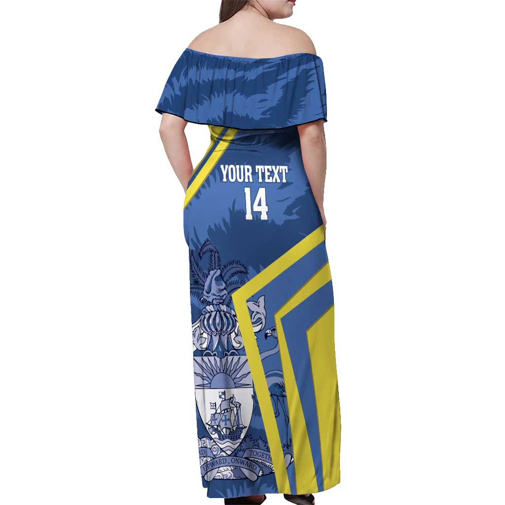 Custom The Bahamas Cricket Off Shoulder Maxi Dress Come On Bahamian