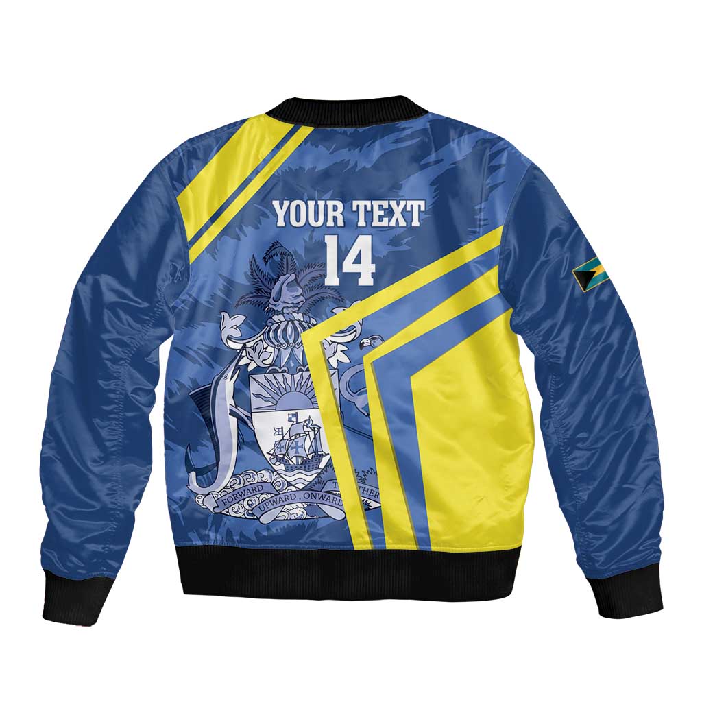 Custom The Bahamas Cricket Sleeve Zip Bomber Jacket Come On Bahamian