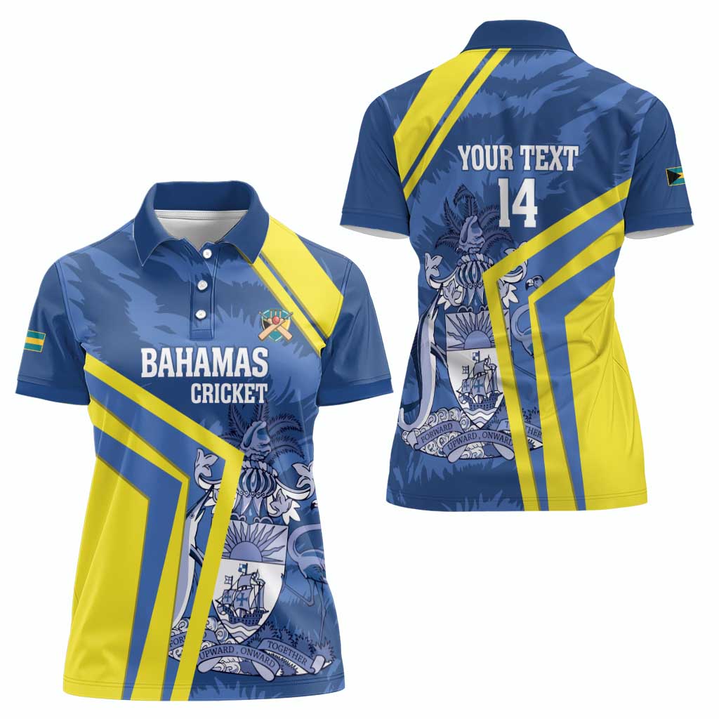 Custom The Bahamas Cricket Women Polo Shirt Come On Bahamian