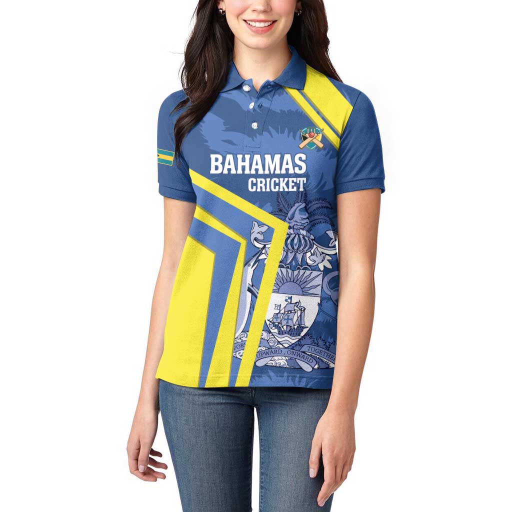 Custom The Bahamas Cricket Women Polo Shirt Come On Bahamian