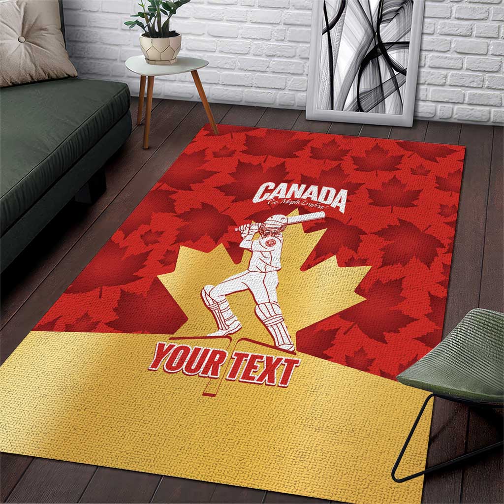 Custom Canada Cricket Area Rug Come On Maple Leaf