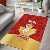 Custom Canada Cricket Area Rug Come On Maple Leaf