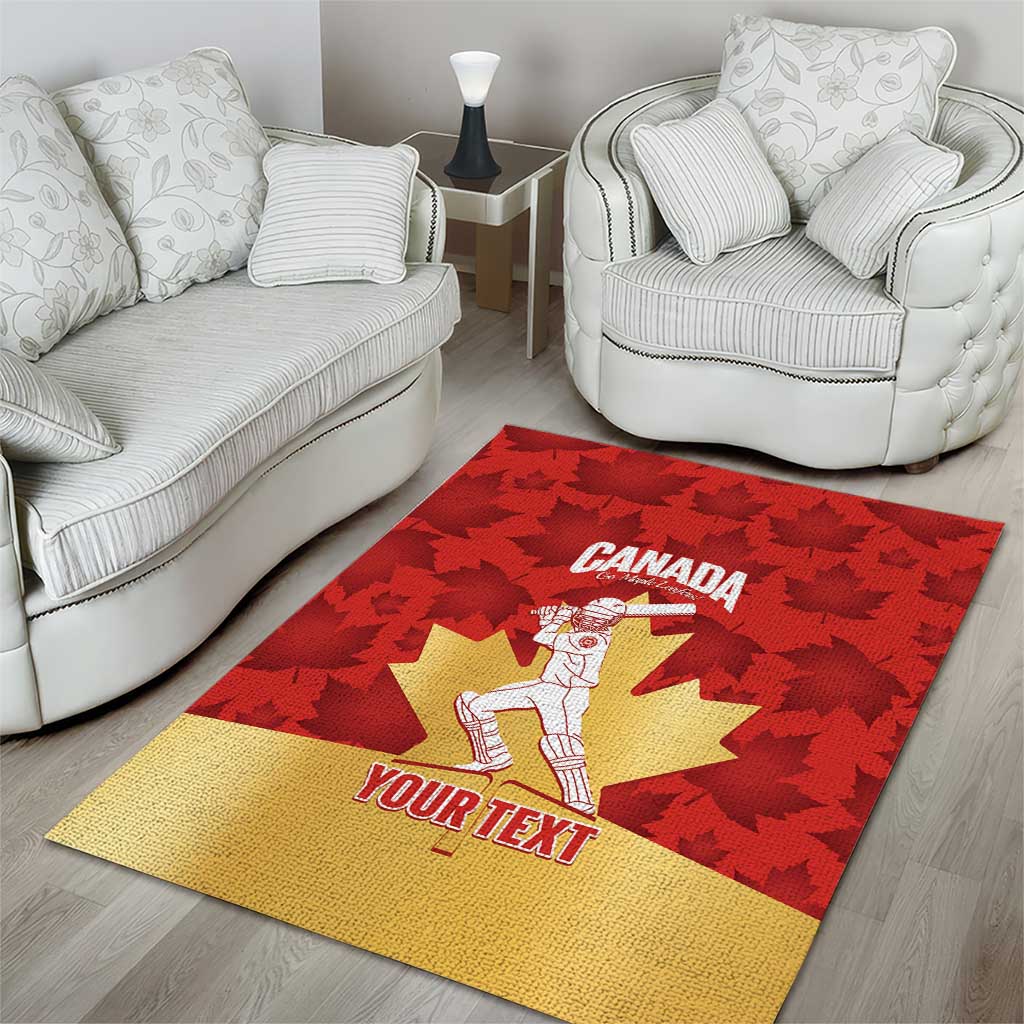 Custom Canada Cricket Area Rug Come On Maple Leaf