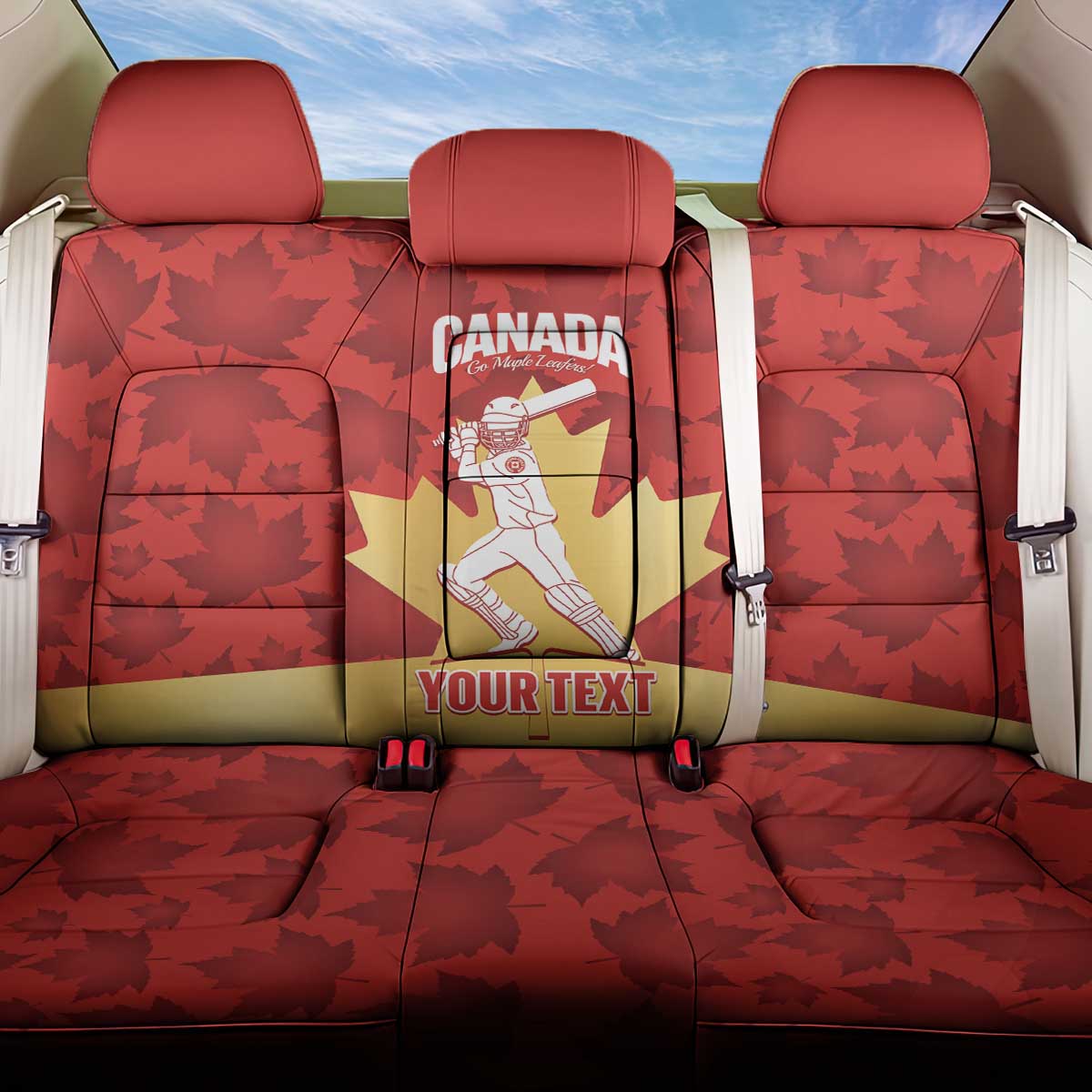 Custom Canada Cricket Back Car Seat Cover Come On Maple Leaf