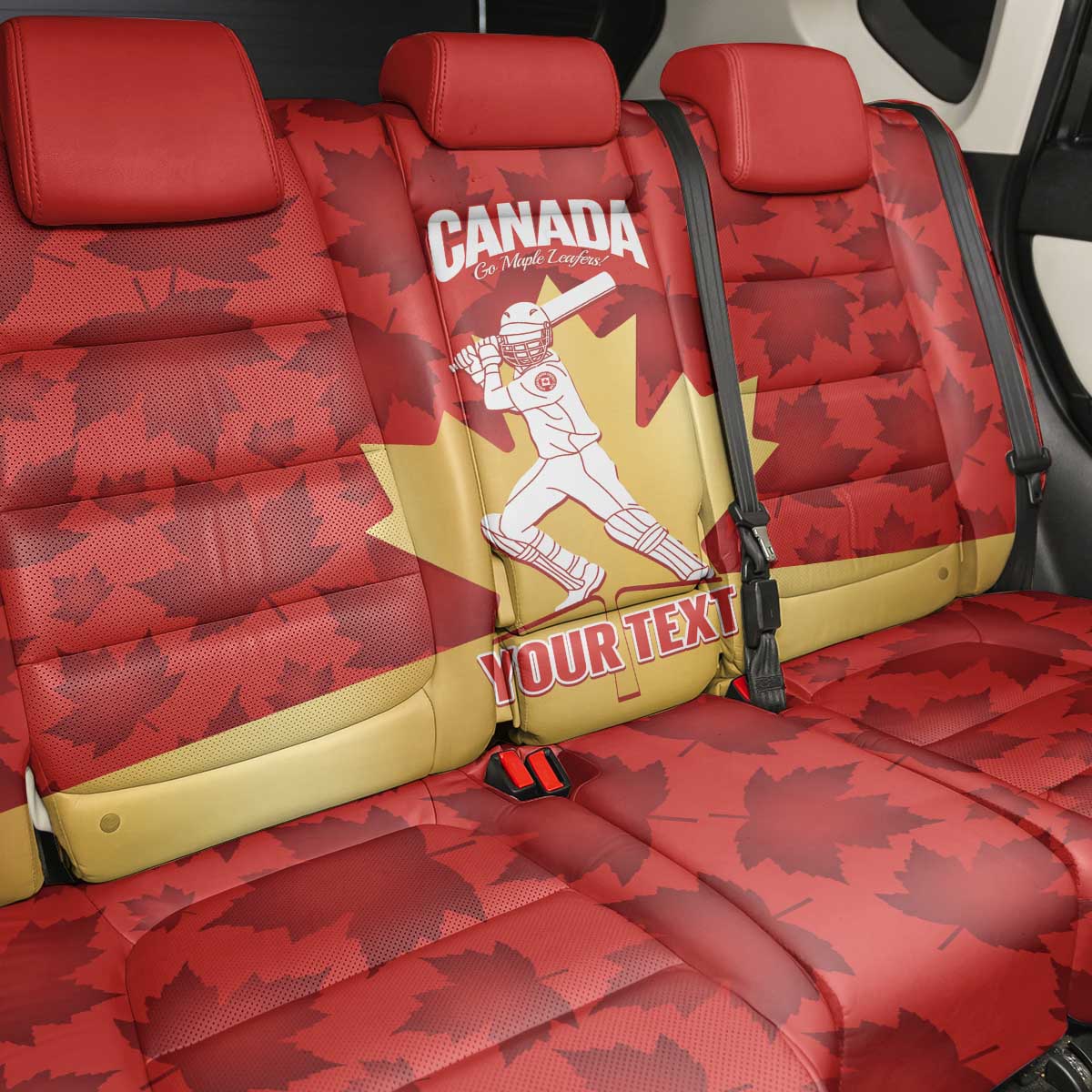 Custom Canada Cricket Back Car Seat Cover Come On Maple Leaf