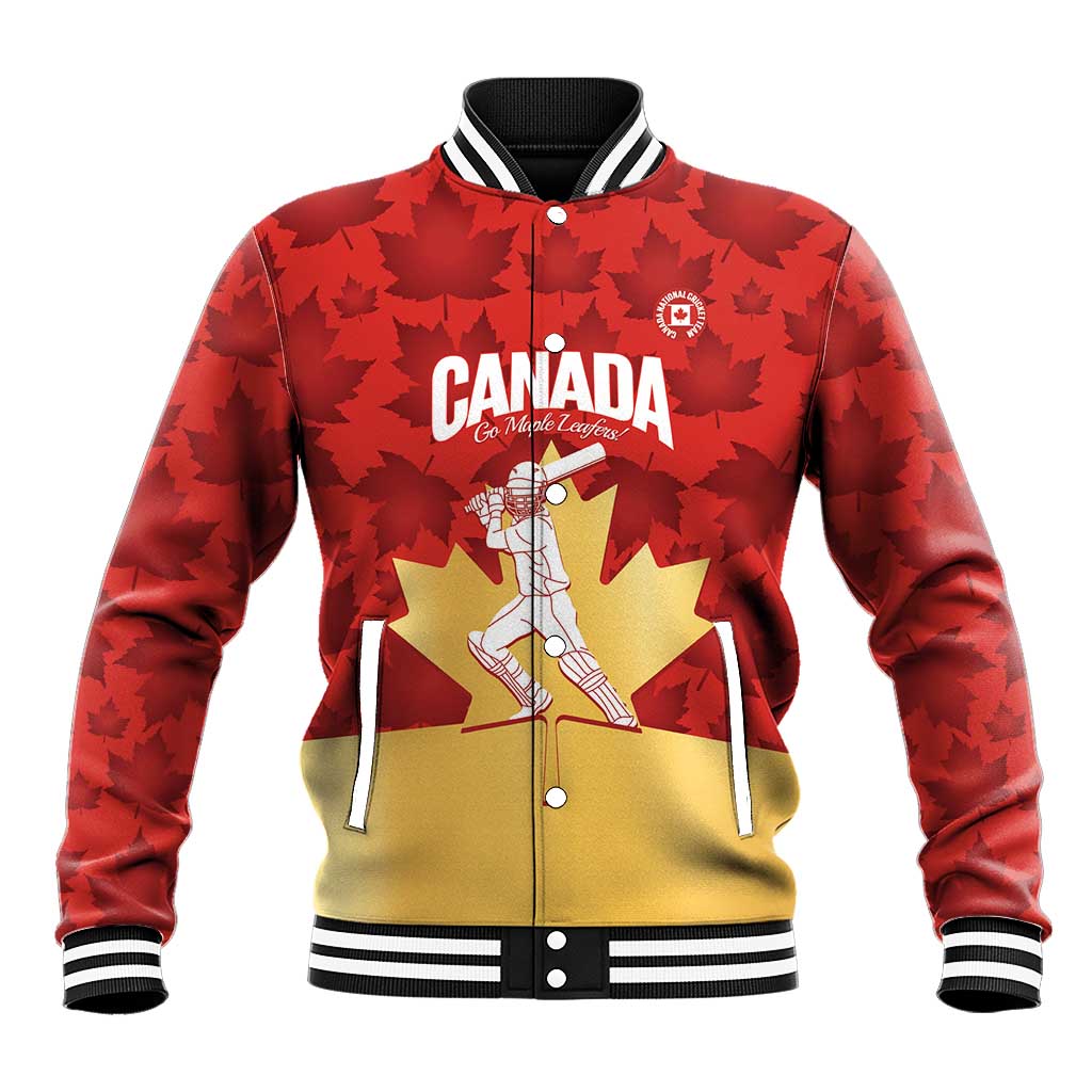 Custom Canada Cricket Baseball Jacket Come On Maple Leaf