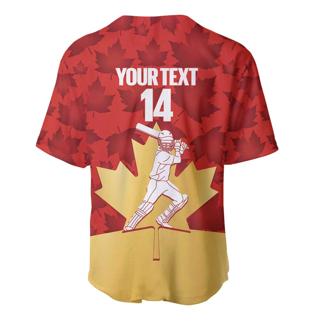 Custom Canada Cricket Baseball Jersey Come On Maple Leaf