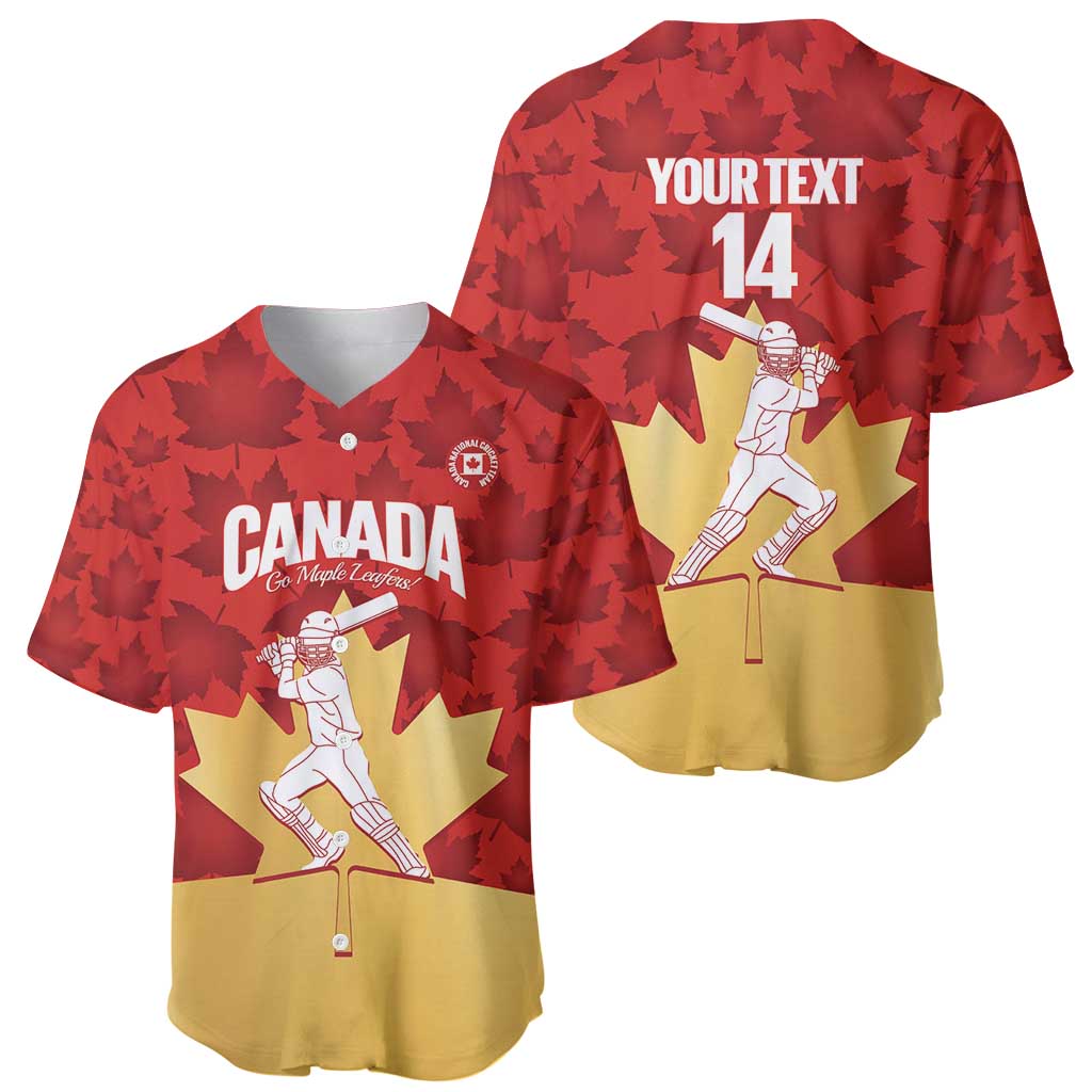 Custom Canada Cricket Baseball Jersey Come On Maple Leaf