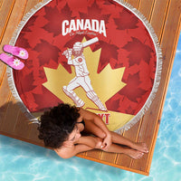 Custom Canada Cricket Beach Blanket Come On Maple Leaf