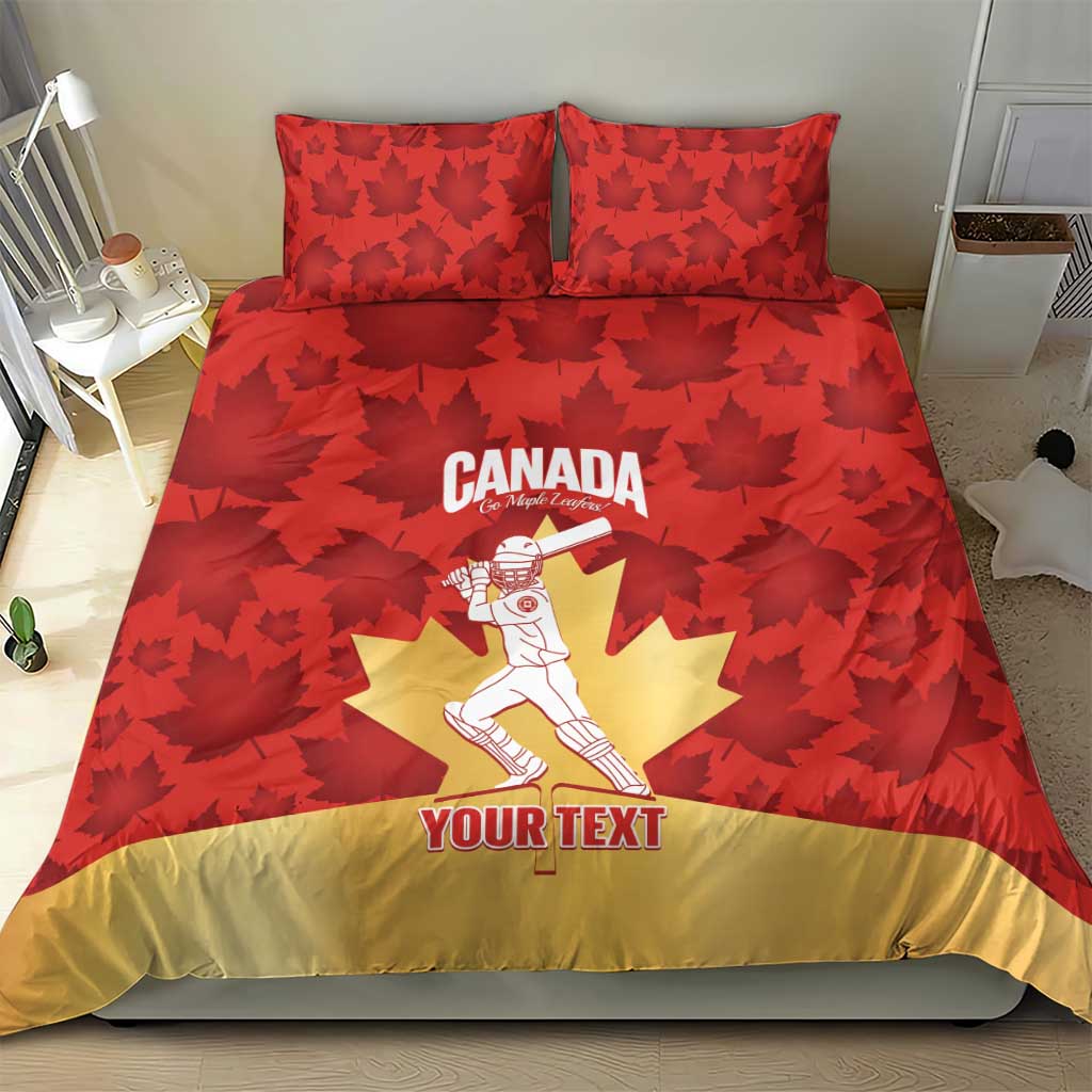 Custom Canada Cricket Bedding Set Come On Maple Leaf