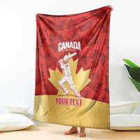 Custom Canada Cricket Blanket Come On Maple Leaf