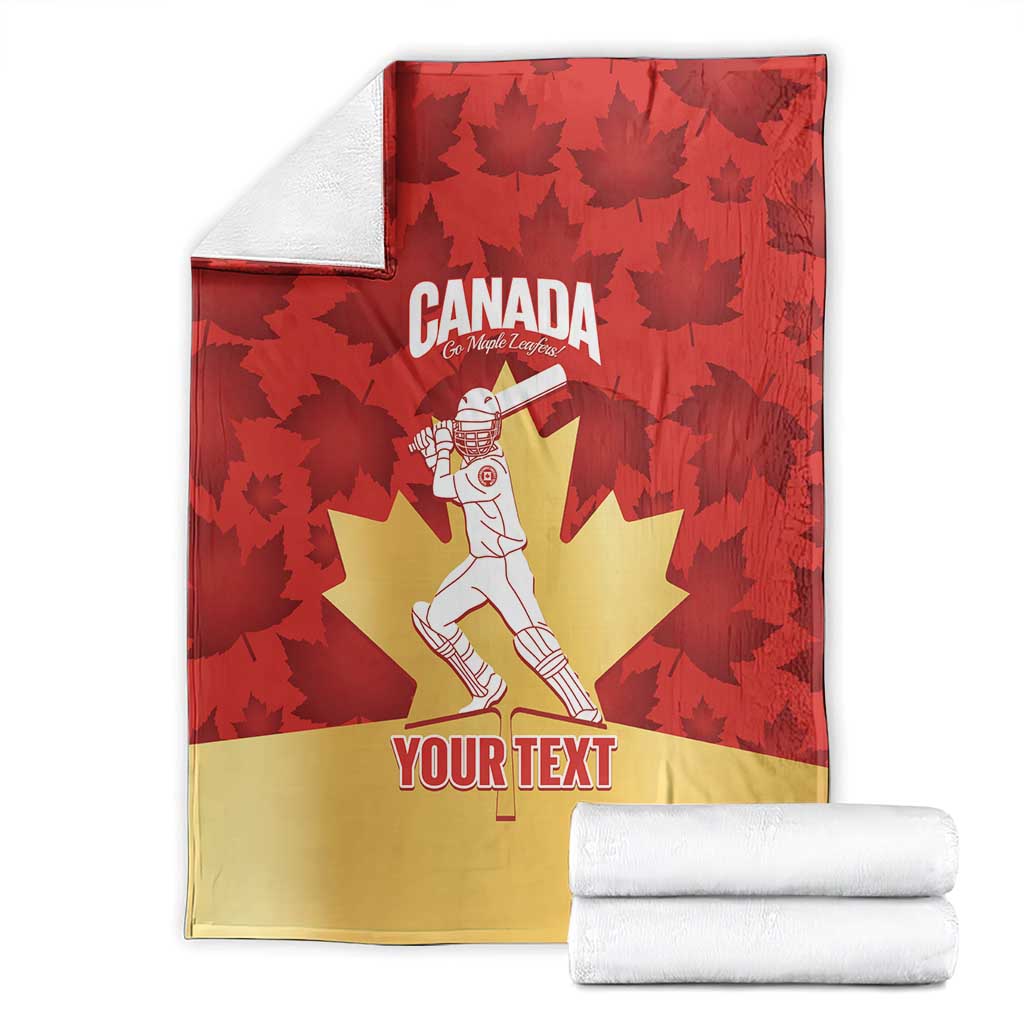 Custom Canada Cricket Blanket Come On Maple Leaf