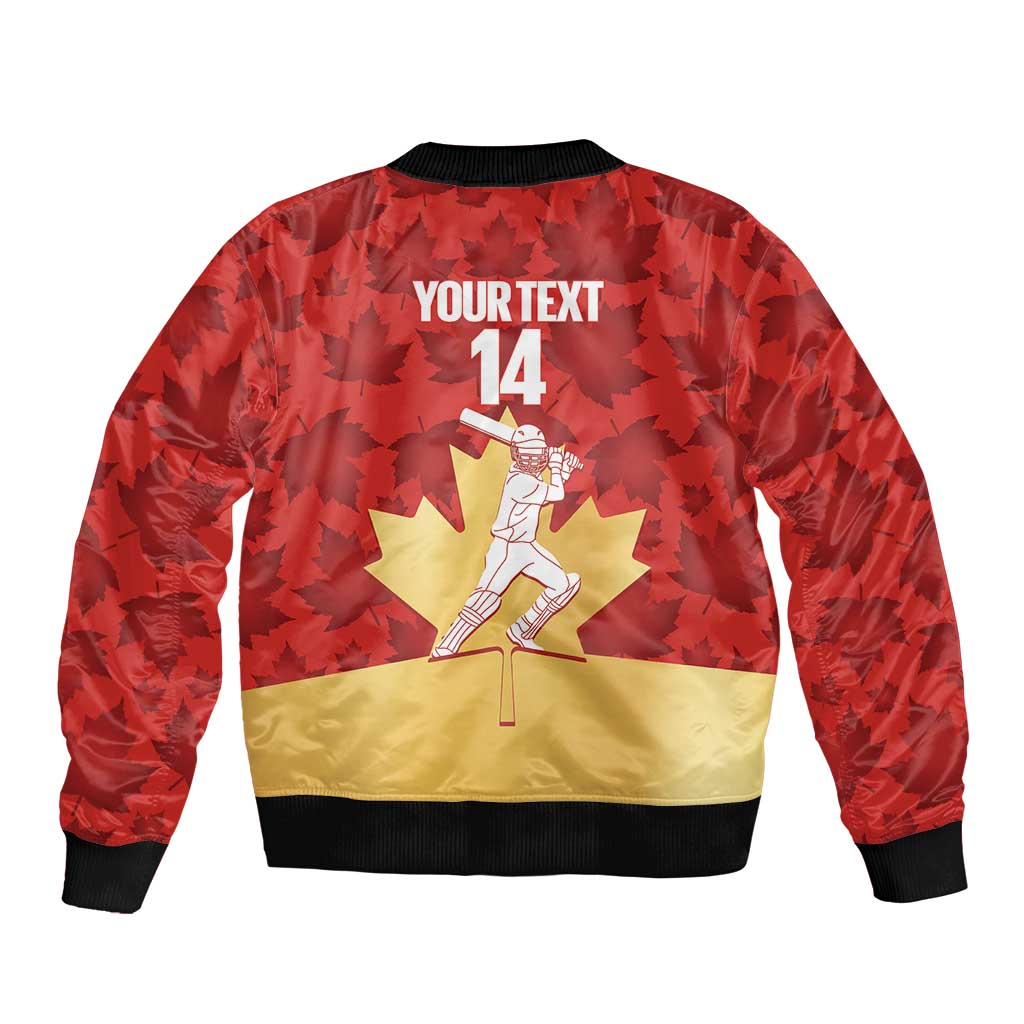 Custom Canada Cricket Bomber Jacket Come On Maple Leaf