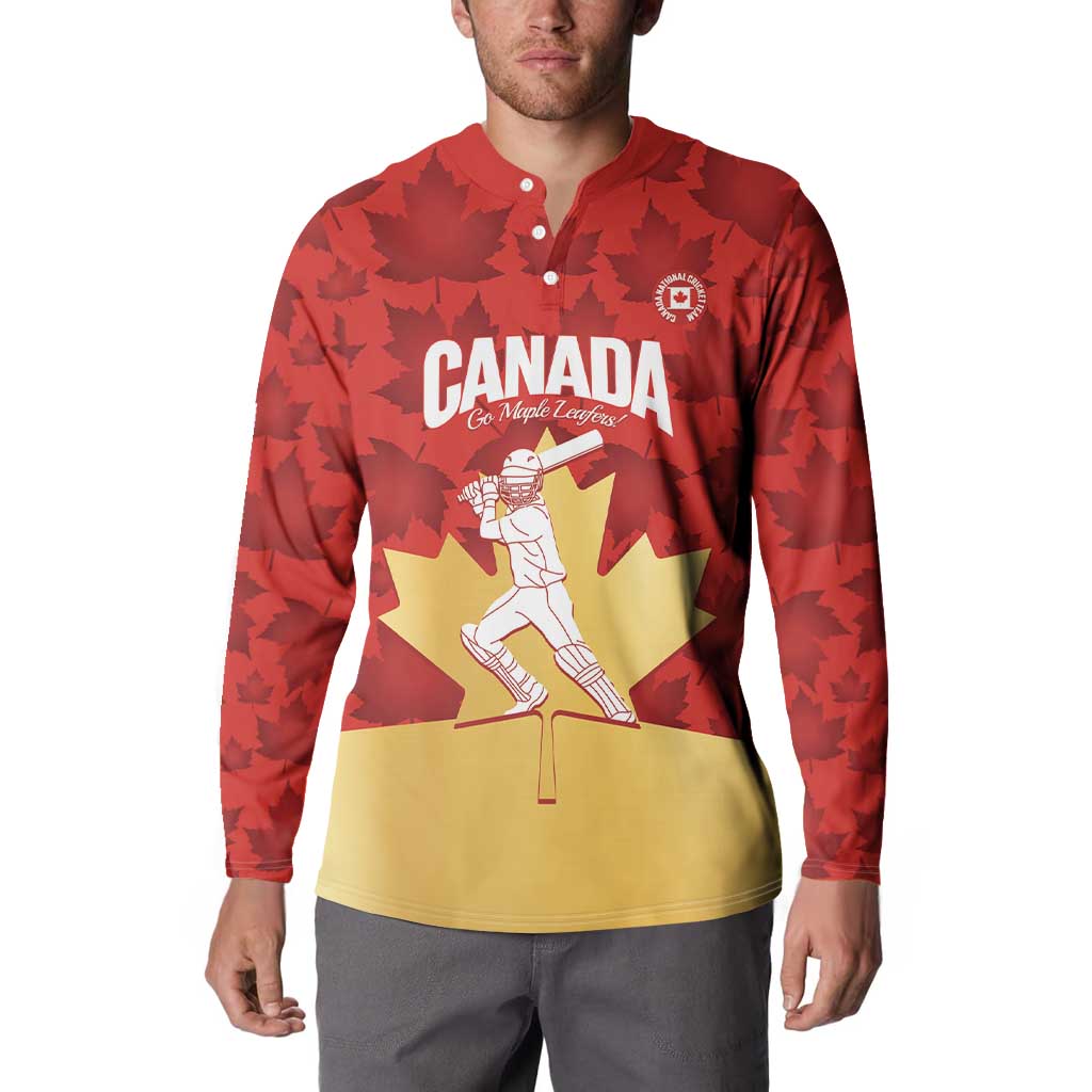 Custom Canada Cricket Button Sweatshirt Come On Maple Leaf
