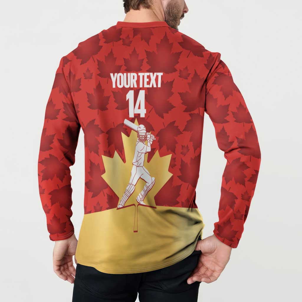 Custom Canada Cricket Button Sweatshirt Come On Maple Leaf
