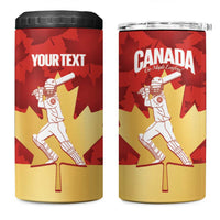 Custom Canada Cricket 4 in 1 Can Cooler Tumbler Come On Maple Leaf