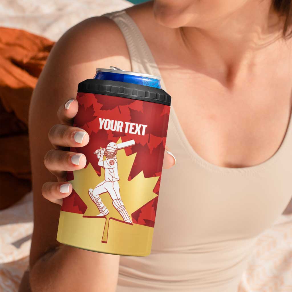 Custom Canada Cricket 4 in 1 Can Cooler Tumbler Come On Maple Leaf