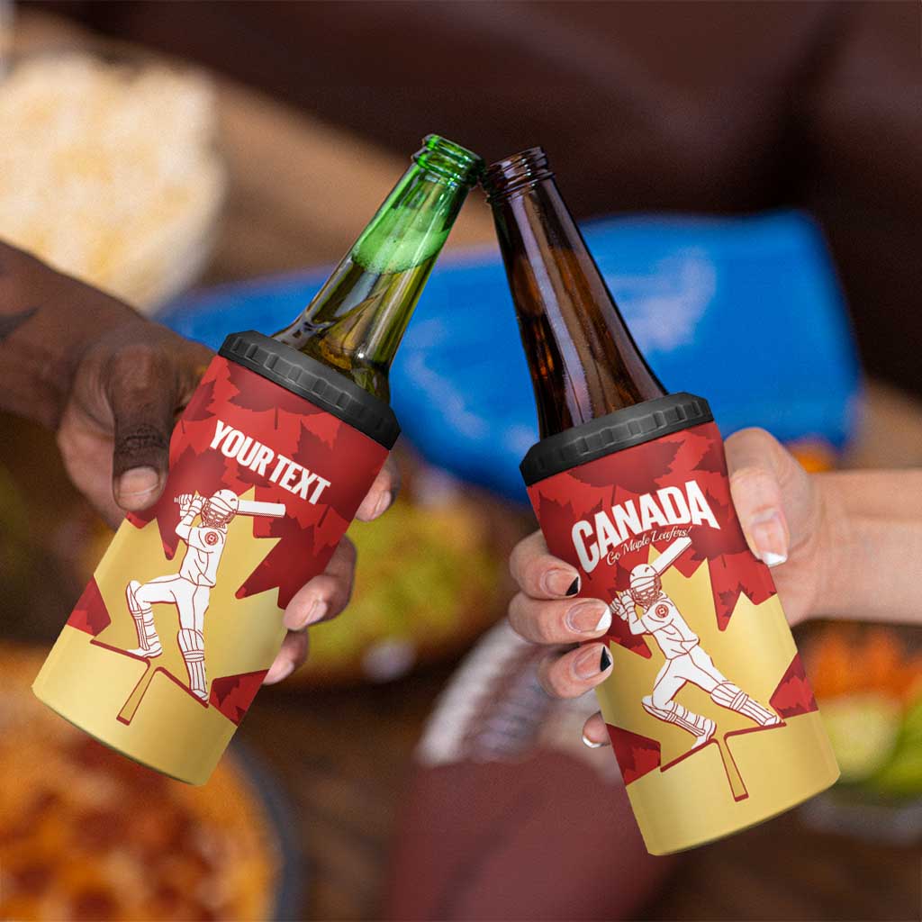 Custom Canada Cricket 4 in 1 Can Cooler Tumbler Come On Maple Leaf