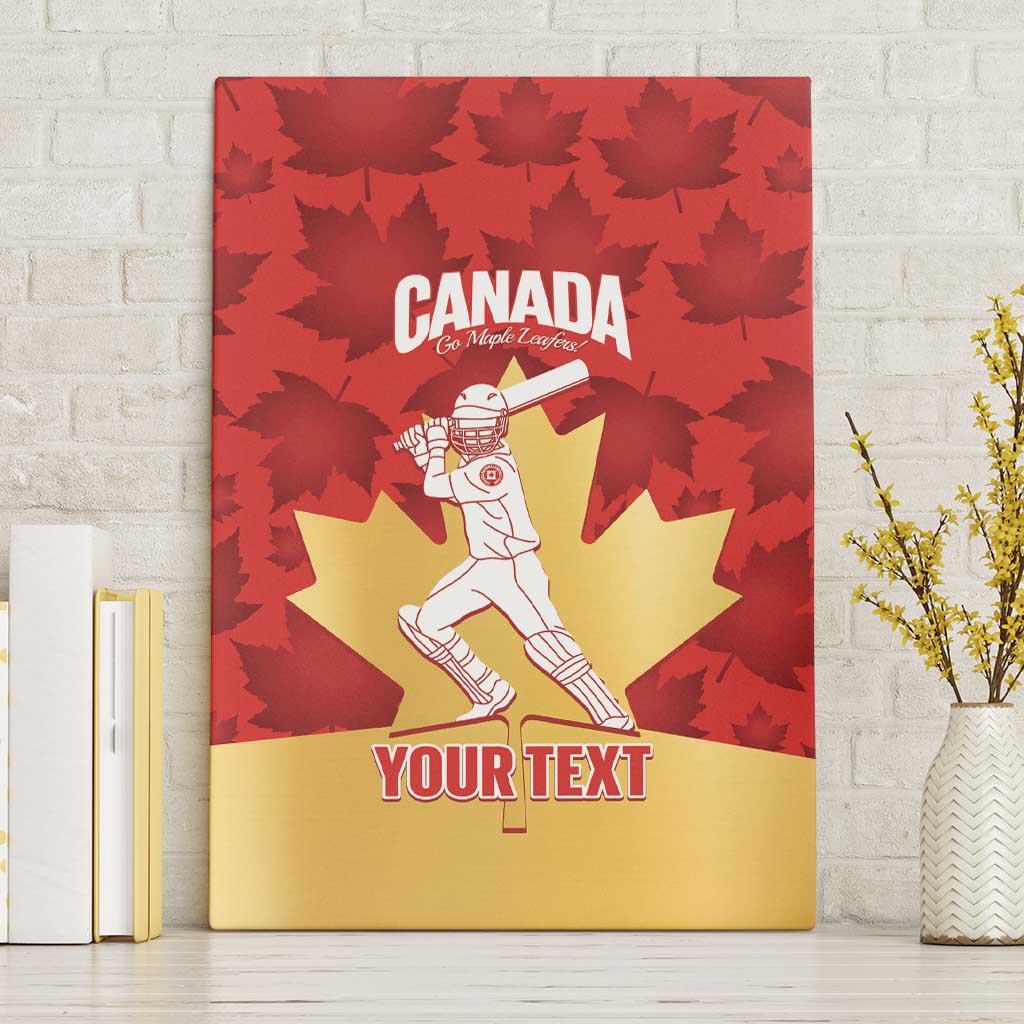 Custom Canada Cricket Canvas Wall Art Come On Maple Leaf
