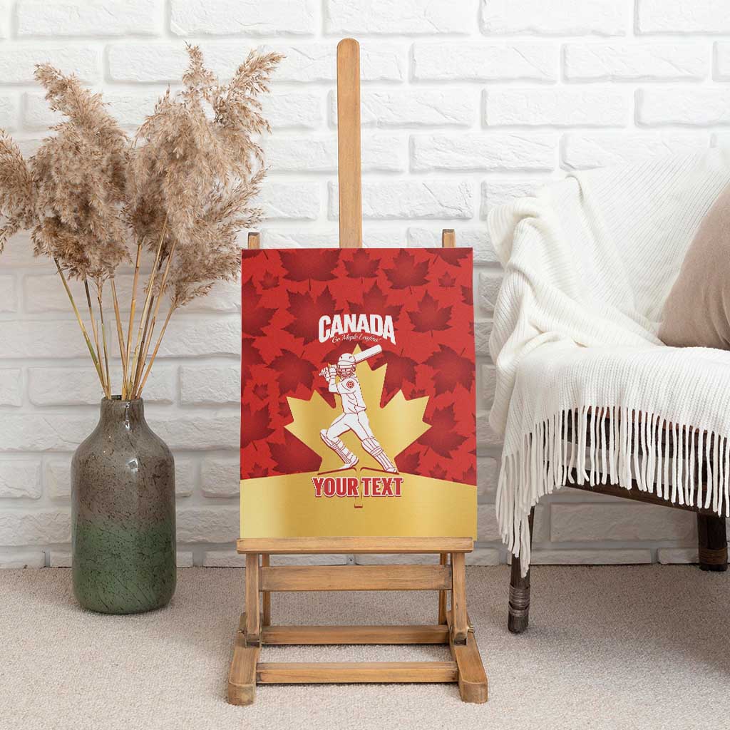 Custom Canada Cricket Canvas Wall Art Come On Maple Leaf