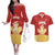 Custom Canada Cricket Couples Matching Off The Shoulder Long Sleeve Dress and Hawaiian Shirt Come On Maple Leaf