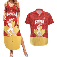 Custom Canada Cricket Couples Matching Summer Maxi Dress and Hawaiian Shirt Come On Maple Leaf