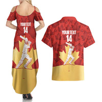 Custom Canada Cricket Couples Matching Summer Maxi Dress and Hawaiian Shirt Come On Maple Leaf
