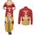 Custom Canada Cricket Couples Matching Summer Maxi Dress and Long Sleeve Button Shirt Come On Maple Leaf