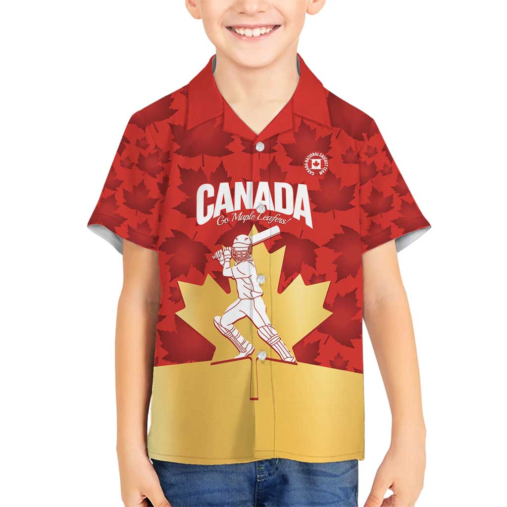 Custom Canada Cricket Family Matching Long Sleeve Bodycon Dress and Hawaiian Shirt Come On Maple Leaf