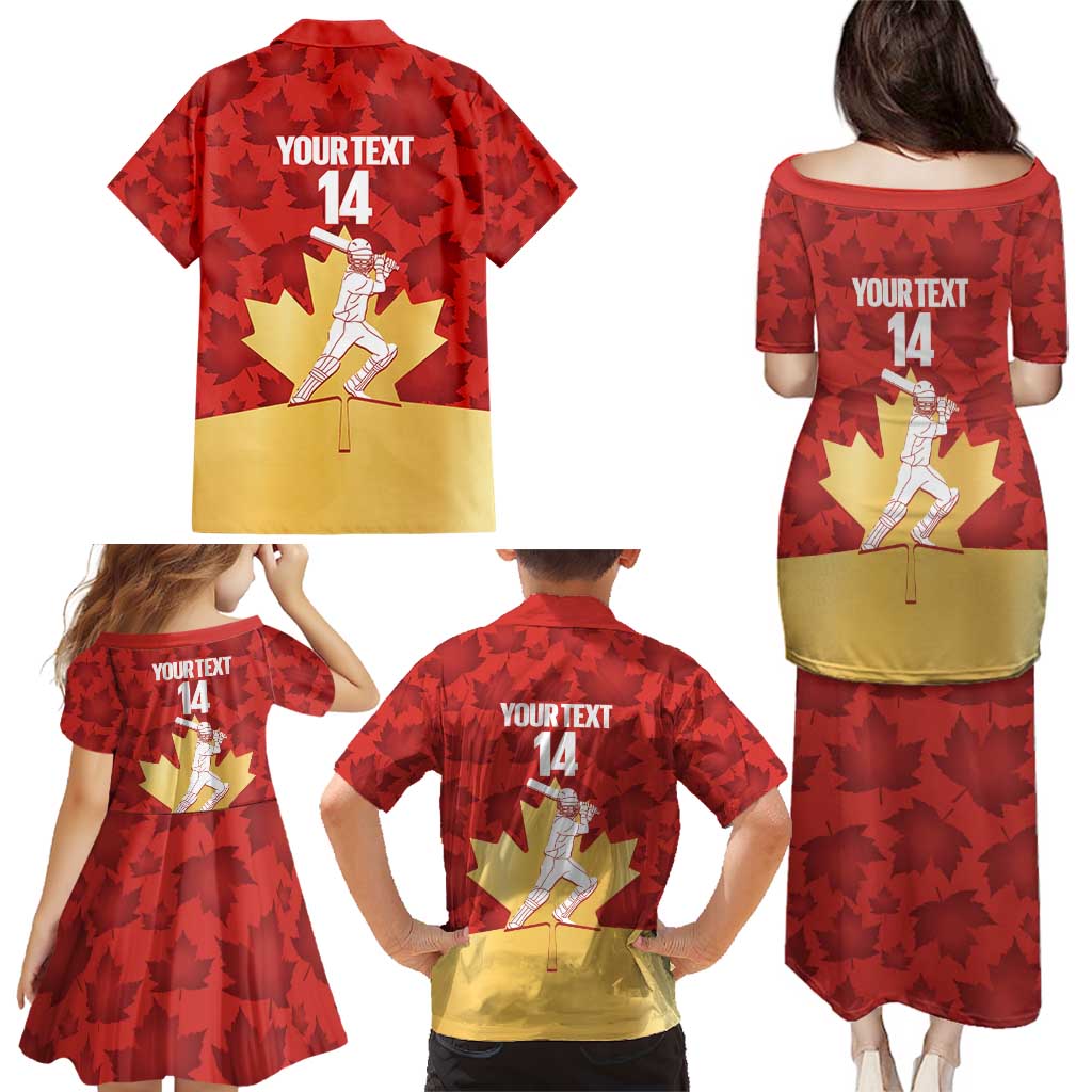 Custom Canada Cricket Family Matching Puletasi and Hawaiian Shirt Come On Maple Leaf