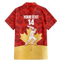 Custom Canada Cricket Family Matching Short Sleeve Bodycon Dress and Hawaiian Shirt Come On Maple Leaf