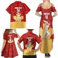 Custom Canada Cricket Family Matching Summer Maxi Dress and Hawaiian Shirt Come On Maple Leaf
